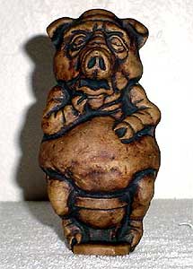 Distressed Piggy on the Toilet